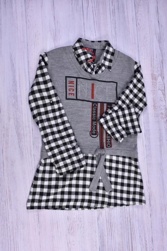 Рубашка обманка (цв.с.серый/черный)Gem Volante Размеры в наличии : 42, 44, 46, 48 арт.1007