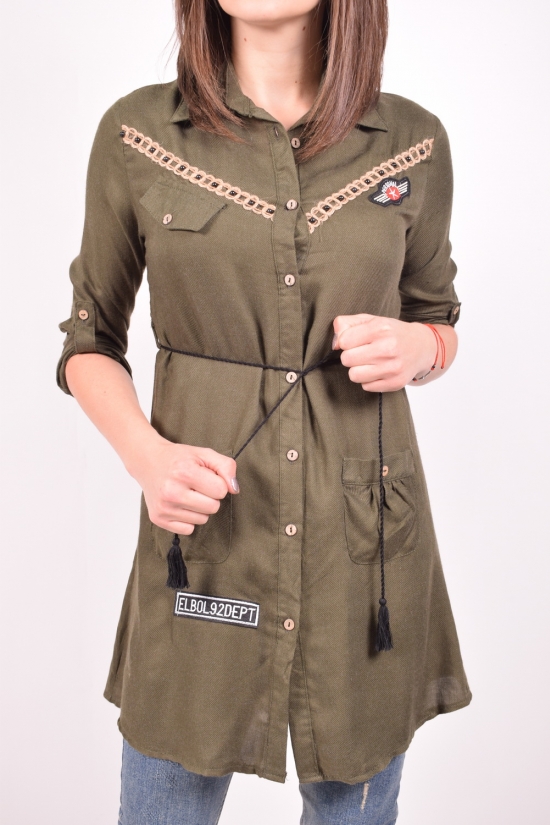 Рубашка туника (цв.хаки) женская Gem Volante Размеры в наличии : 40, 42, 44, 46 арт.1020