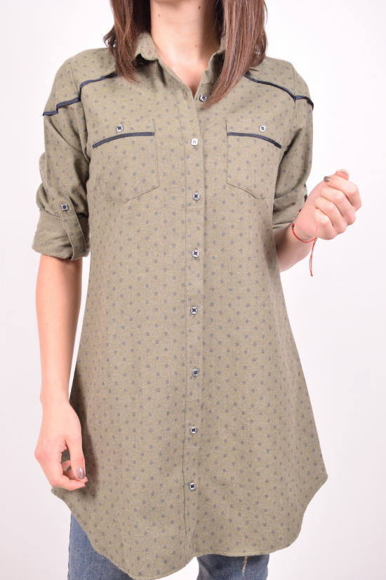 Рубашка-туника женская  (цв.хаки) Rimoda Размеры в наличии : 42, 46 арт.7327