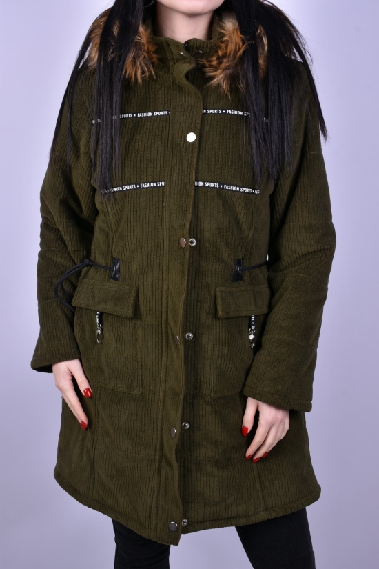 Куртка парка женская велюровая (цв.хаки) демисезонная GREMONA Размеры в наличии : 42, 44, 46, 48, 50 арт.3354