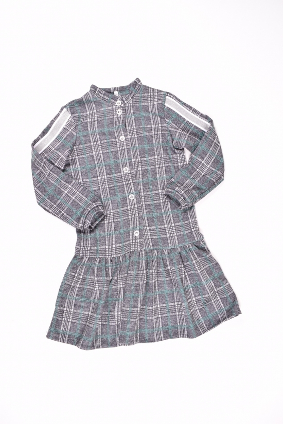 Платье  для девочки (цв.серый/зеленый) трикотажное Рост в наличии : 140, 146, 152 арт.380