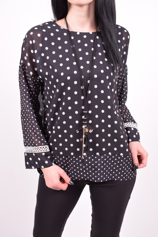 Блузка женская шифоновая (цв.чёрный) Estasi Размеры в наличии : 42, 44 арт.ES1016
