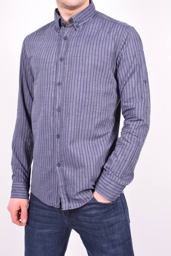 Рубашка мужская  (цв.синий) Ronex Размеры в наличии : 44, 46, 50 арт.полосы