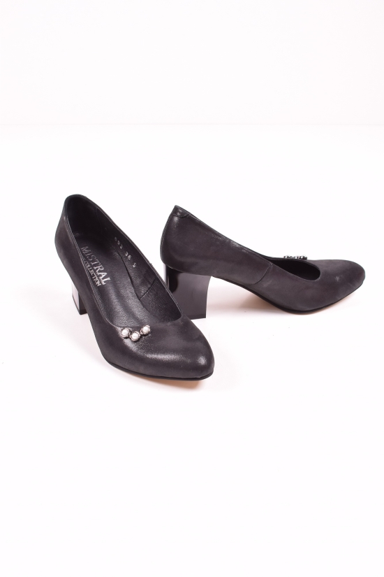 Туфли женские из натуральной кожи (цв.черный) MISTRAL Размер в наличии : 37 арт.T692