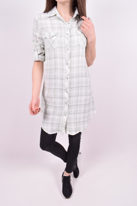 Рубашка-туника женская (цв.белый/мята) Madoy Размер в наличии : 40 арт.5140