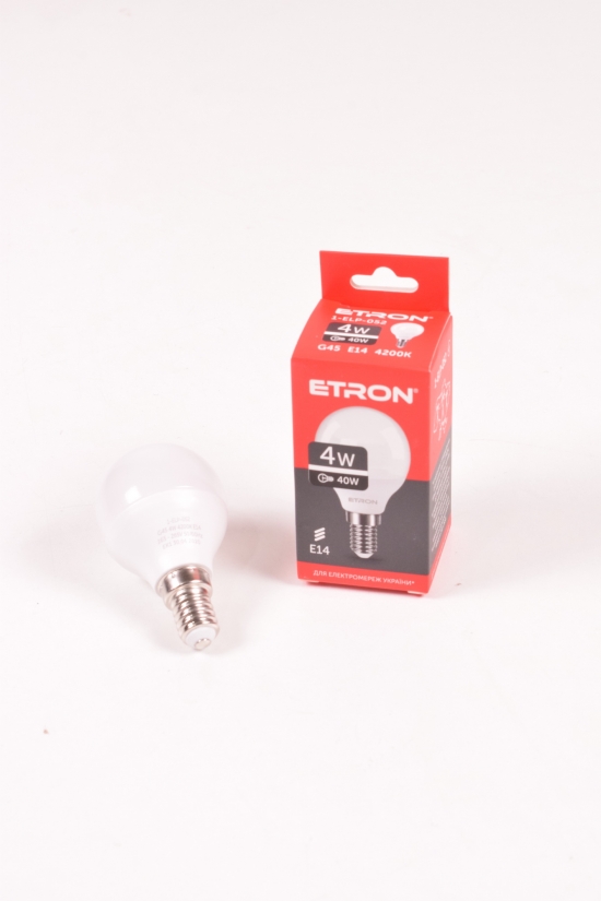 Лампа ETRON LED сфера 4W, E14, 4200K арт.1-ELP-052