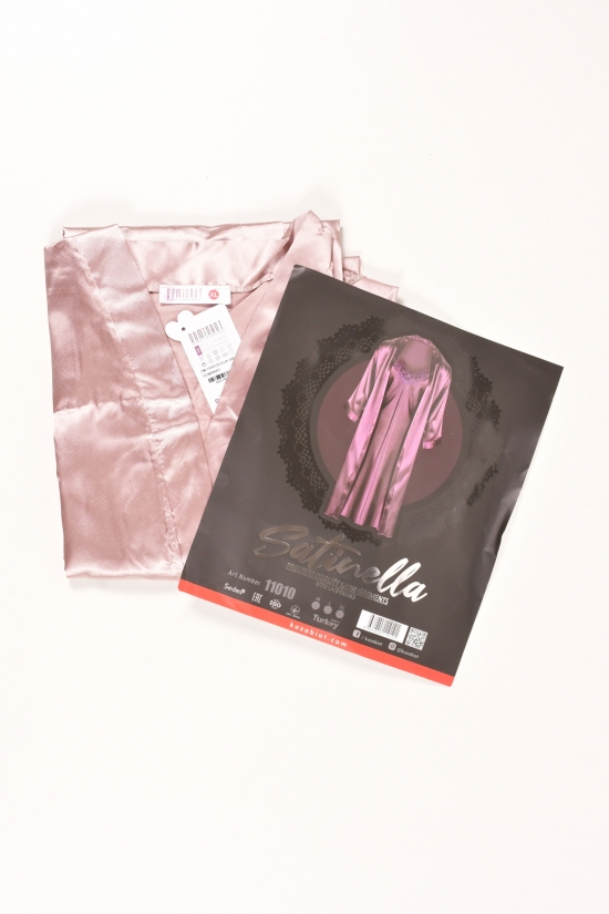 Комплект шелковый женский (цв.капучино) ночная рубашка + халат+бикини DEEP SLEEP Размеры в наличии : 48, 50, 52 арт.11010