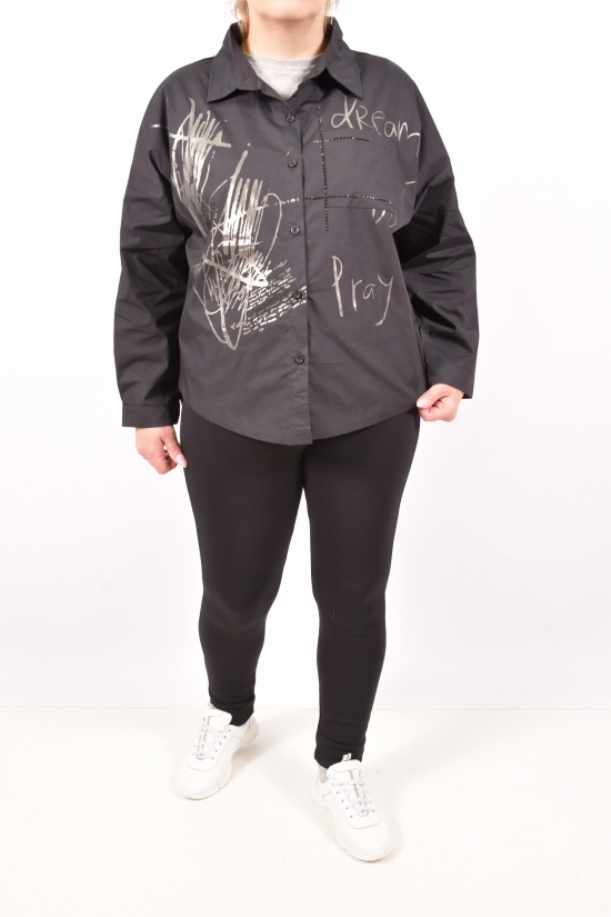 Рубашка женская (цв.черный) ANGORA Размеры в наличии : 48, 50, 52, 54 арт.126