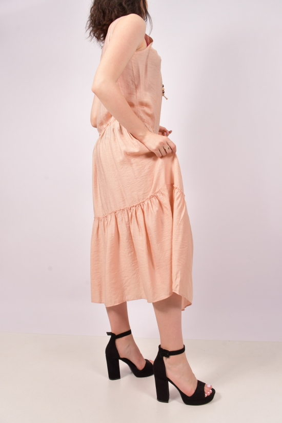 Сукня жіноча з тканини льон (кол. Пудри) "Karon" Розміри в наявності : 44, 46 арт.9894
