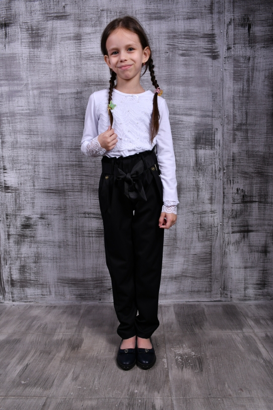Футболка длинный рукав для девочки комбинированная (цв.белый) Matilda Рост в наличии : 152 арт.13112-1