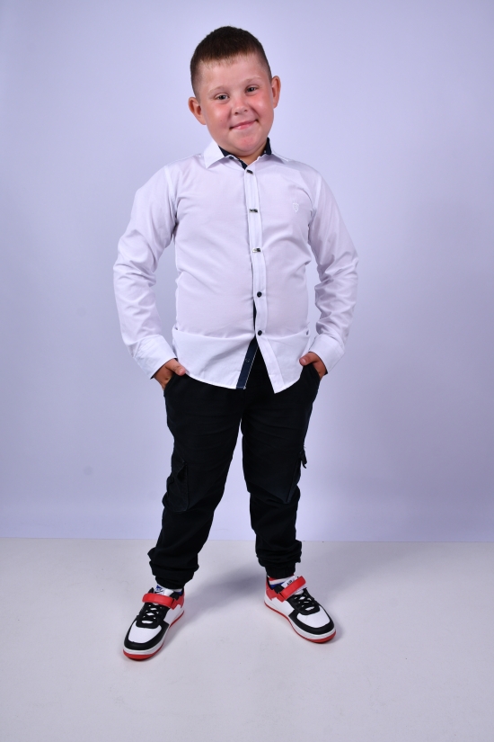 Рубашка для мальчика (цв.белый) BOLD Рост в наличии : 128, 134, 140, 146, 152 арт.14062