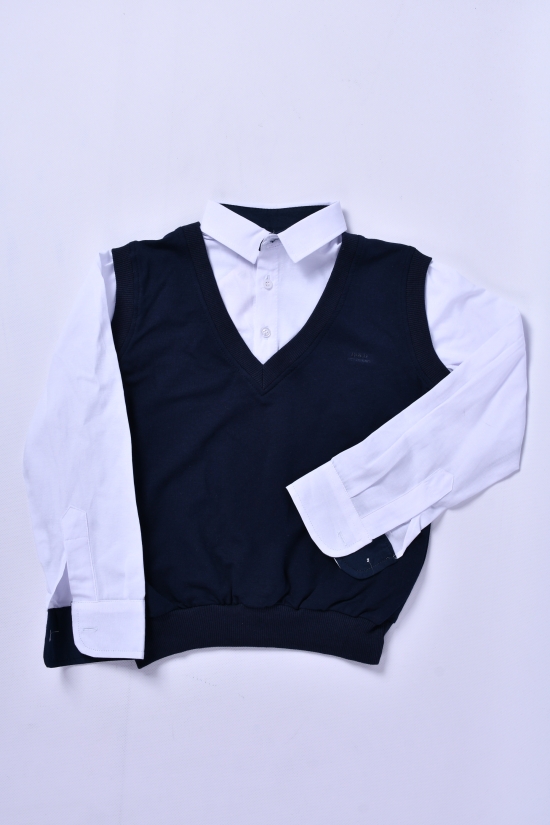Обманка жилетка-рубашка (цв.белый) BOLD Рост в наличии : 116, 122, 128, 134 арт.2949/4565
