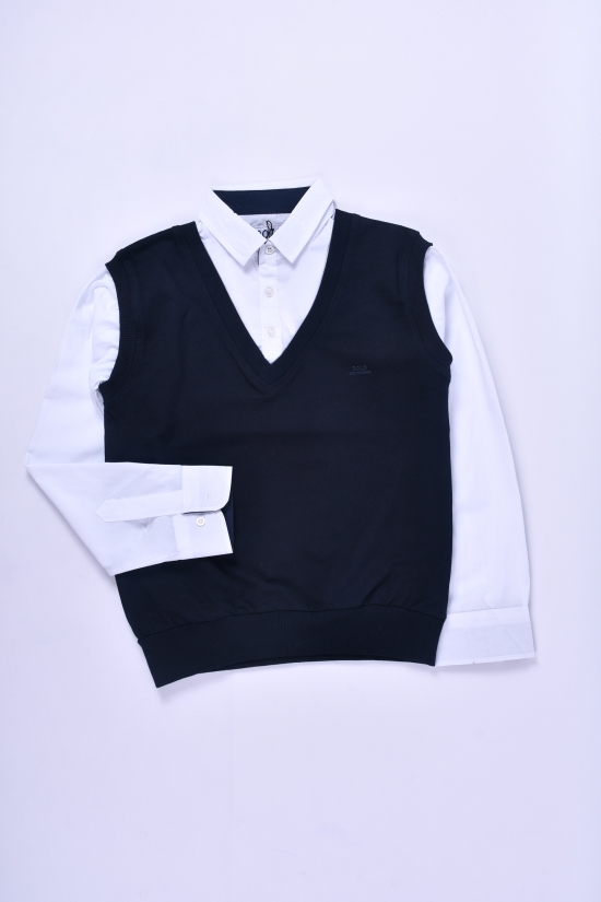 Обманка жилетка-рубашка (цв.белый) BOLD Рост в наличии : 134, 158, 170 арт.2072/4565