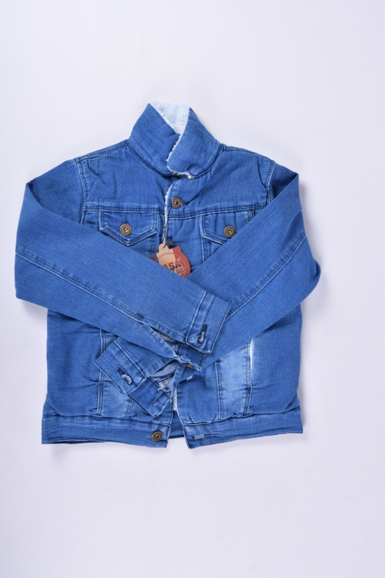 Курточка джинсовая для мальчика на меху (цв.синий) Рост в наличии : 128 арт.50103-2