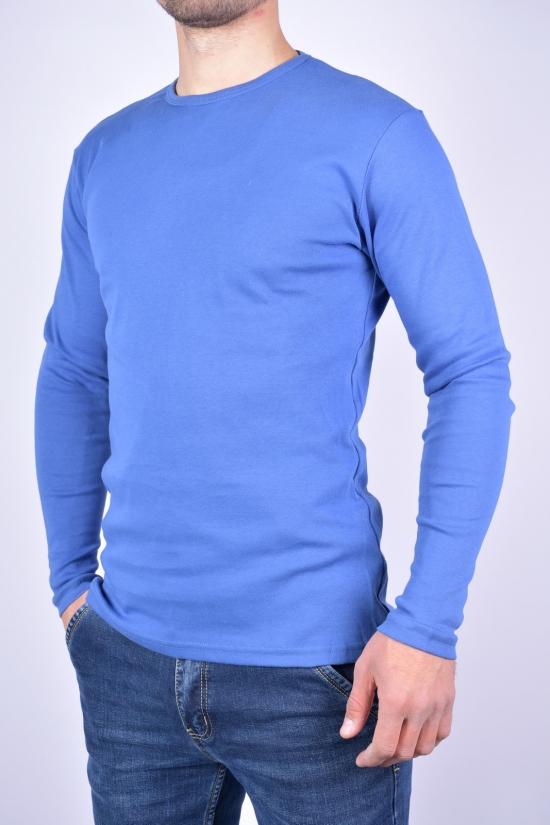 Футболка чоловіча з довгим рукавом (кол. синій) WILUSA (100% Cotton) Розміри в наявності : 44, 46, 48 арт.630535