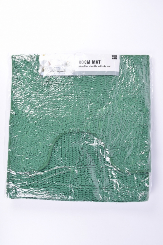 Коврик в ванную 2-ка (цв.зелёный) "Лапша" (микрофибра) размер 60/100 см. арт.MF5214