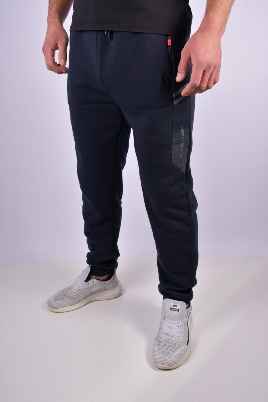 Чоловічі штани трикотажні (кол. т. синій) на флісі BLACK CYCLONE Розміри в наявності : 46, 48 арт.WK-2206