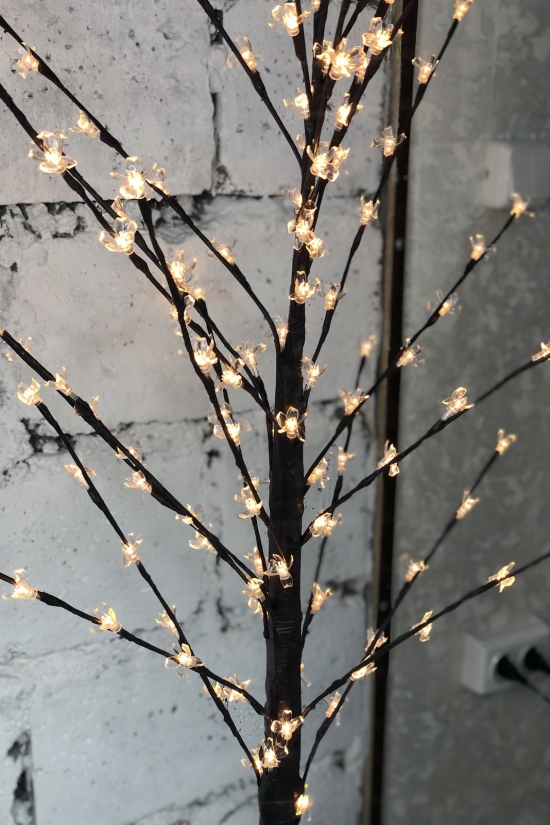 Новорічне світлодіодне декоративне дерево (жовті вогні), що світиться, висота 1,45м. арт.00-203