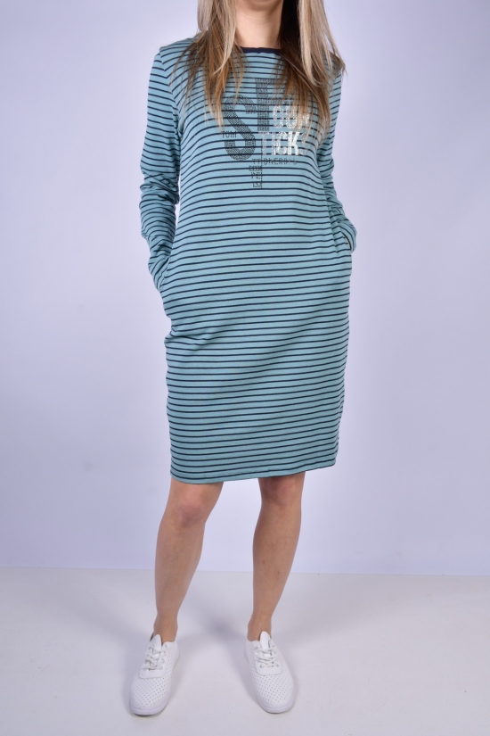 Платье женское трикотажное (цв.бирюзовый) Размеры в наличии : 42, 44, 46, 48 арт.A555