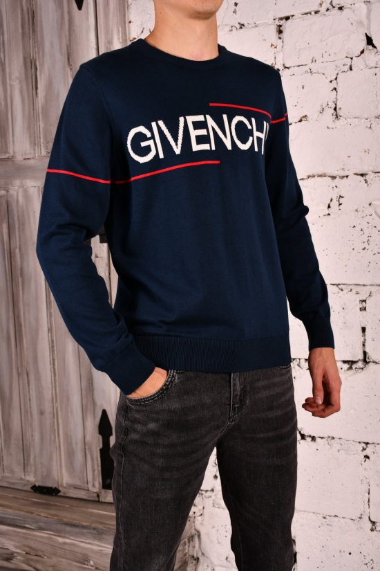 Свитер мужской (тонкая вязка) цв.т.синий "GIVENCHY" Размеры в наличии : 50, 52 арт.0175-14291