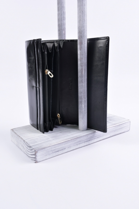 Кошелёк женский кожаный лаковый (color.black) размер 19/9 см. Alfa Ricco арт.AR2005/LC