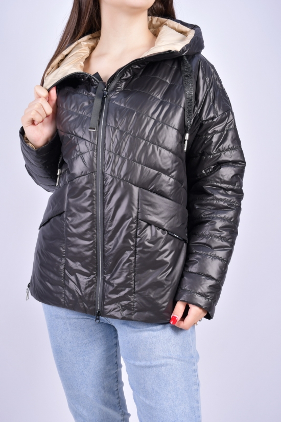 Куртка женская из плащёвки демисезонная (color A001) HaiLuoZi Размеры в наличии : 46, 48, 50, 52, 54, 56 арт.BM7083