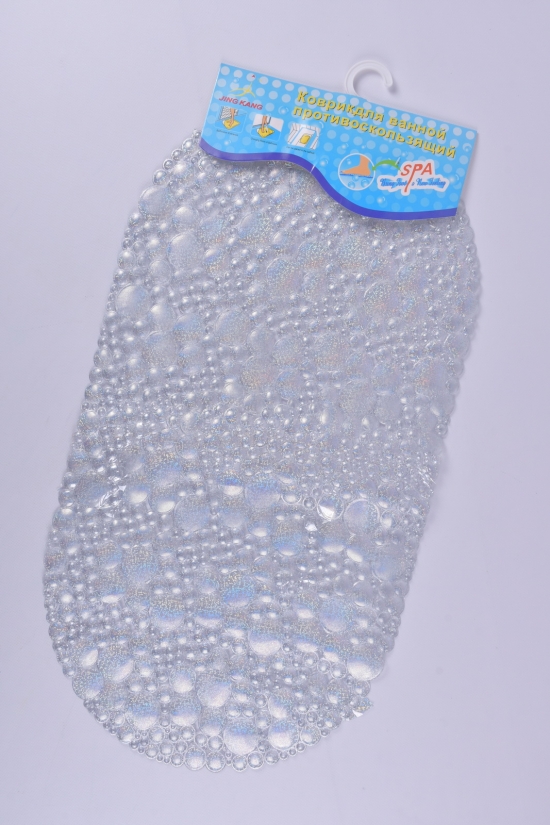 Коврик в ванную(цв.серебро) силиконовый на присосках размер 65/34см арт.MF1606