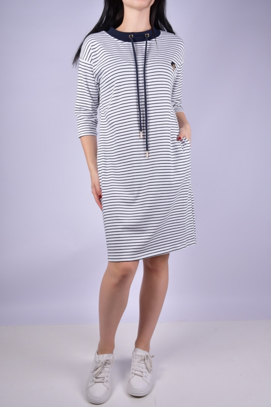 Сукня жіноча трикотажна (кол. білий/т.синій) Розміри в наявності : 44, 46 арт.2022-64