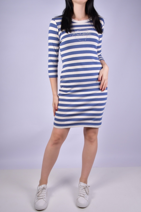 Сукня жіноча трикотажна (кол. синій/кремовий) Розміри в наявності : 40, 42, 44 арт.2022-53