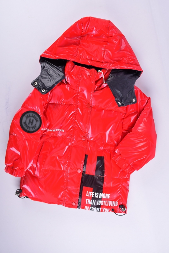 Куртка демисезонная детская (цв.красный) болоневая Рост в наличии : 104, 110, 116, 122, 128 арт.12