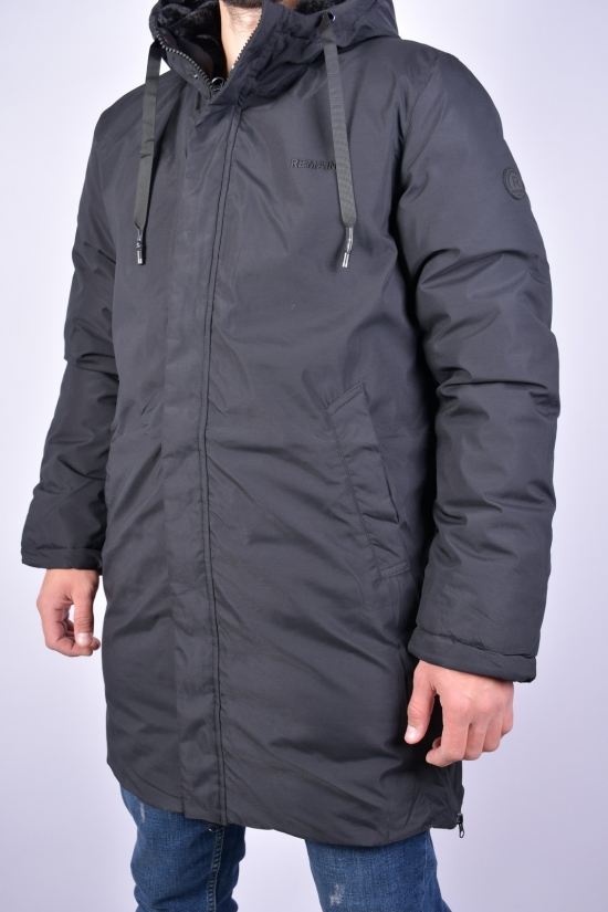 Пальто мужское зимнее цв.чёрный (наполнитель 100% полиэстер) "REMAIN" (Polyester 100%) Размеры в наличии : 44, 46, 48 арт.7728