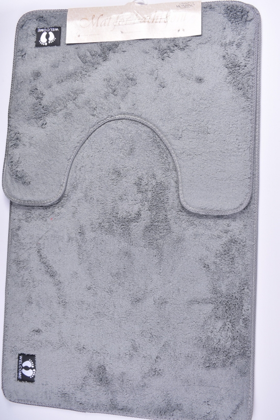 Коврик в ванную 2-ка (цв.серый) "травка" размер 60/100 см "MONFINO" арт.MF5213/1