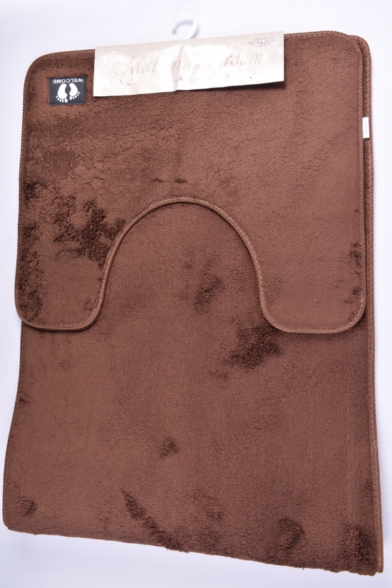 Коврик в ванную 2-ка (цв.коричневый) "травка" размер 60/100 см "MONFINO" арт.MF5213/1