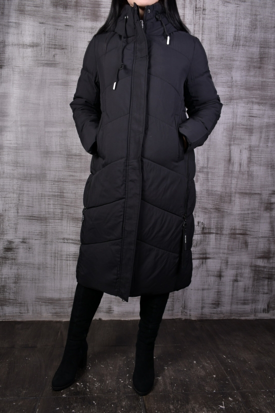 Пальто женское (цв.черный) болоньевое зимнее "VICTOLEAR" Размер в наличии : 50 арт.2140-1
