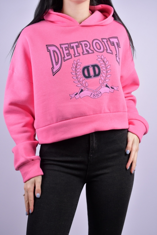 Худи женское (цв.розовый) трикотажное на флисе "MADAME DREAM" Размеры в наличии : 42, 44, 46 арт.Detroit