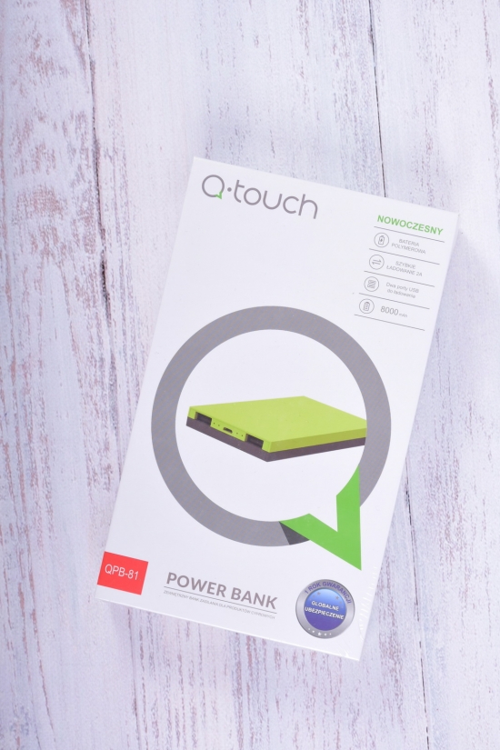 Power Bank аккумулятор 8000mAh (цв.желтый) "Q-touch" ( MICRO USB) арт.QPB-81