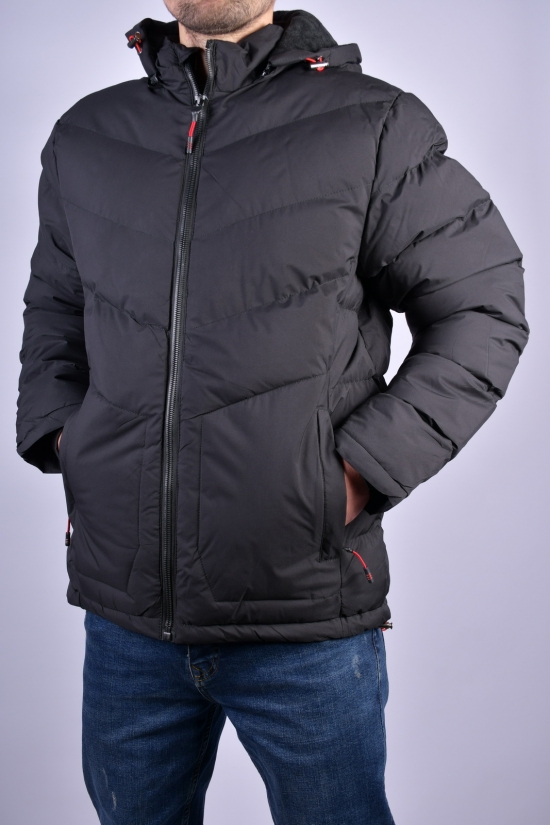 Куртка мужская зимняя (цв.чёрный) из плащевки на флисе Размеры в наличии : 46, 48, 50, 52, 54 арт.2253