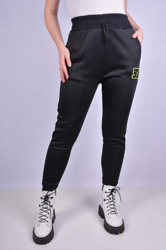 Штани жіночі спортивні (кол. чорний) трикотажні на флісі Розмір в наявності : 46 арт.1003