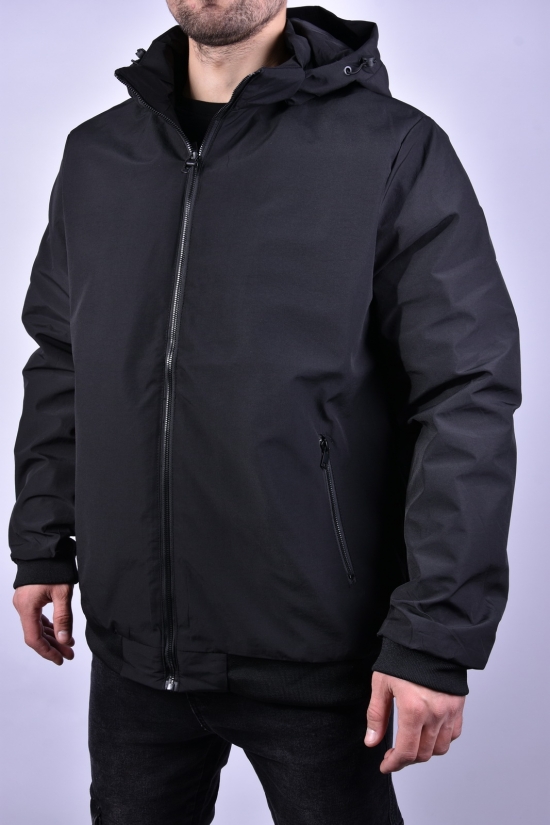 Куртка чоловіча демісезонна (кол. чорний) з плащової тканини "KDQ" Розміри в наявності : 58, 60 арт.EM23039D