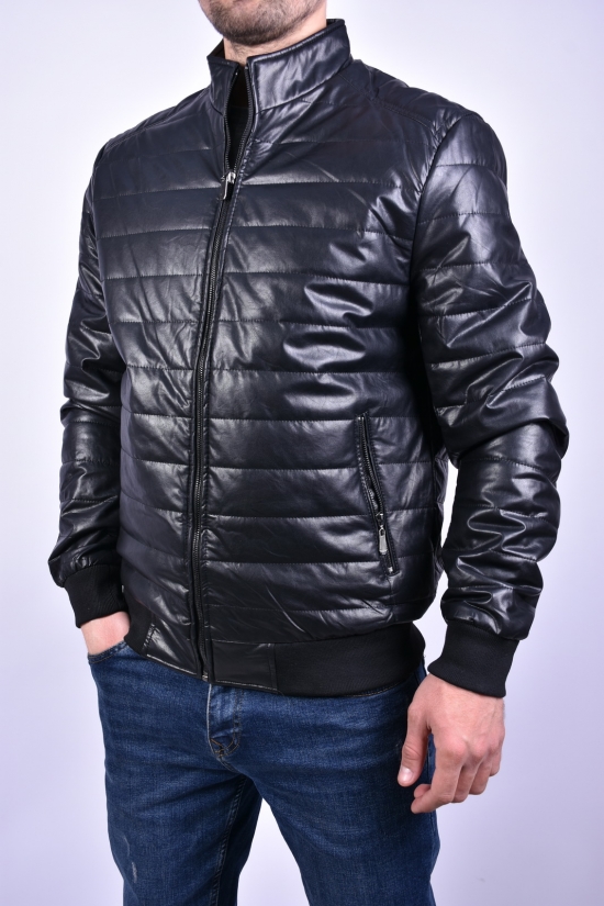 Куртка мужская (цв.черный) демисезонная из Экокожи Размеры в наличии : 54, 58 арт.877
