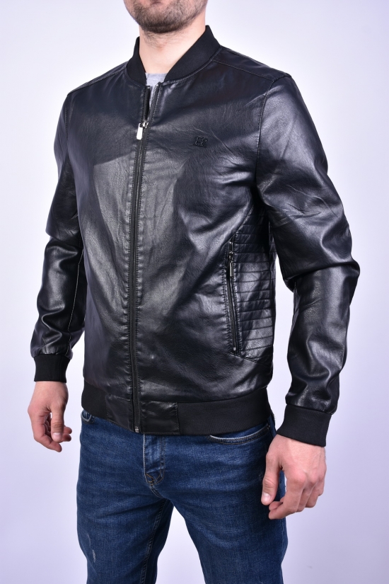 Куртка мужская (цв.черный) демисезонная из Экокожи Размеры в наличии : 44, 46, 48, 50, 52, 54 арт.1858