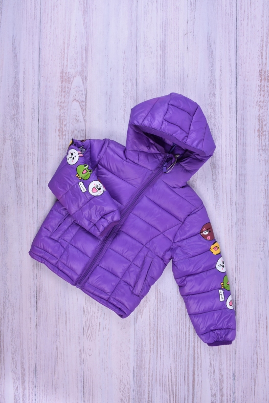 Куртка для девочки демисезонная (цв.фиолетовый) из плащевки Рост в наличии : 86, 92, 98, 104, 110 арт.014