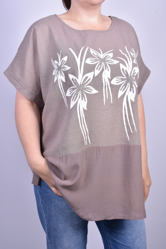 Блузон жіночий (кол. капучино) тканина льон "GERTIE" розмір 50-52 арт.5847