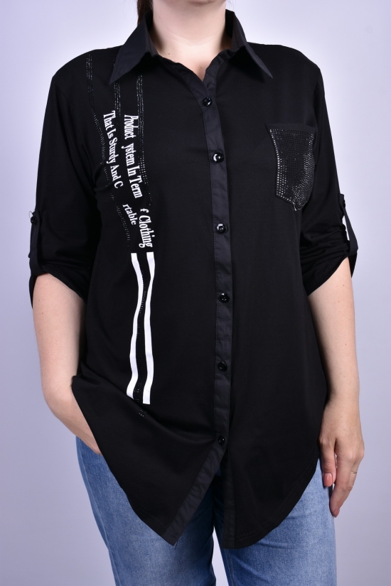 Рубашка женская ( цв.черный) "ANGORA" Размер в наличии : 52 арт.683