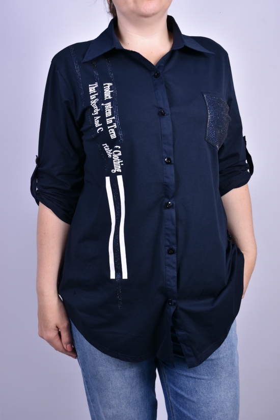 Рубашка женская ( цв.т.синий) "ANGORA" Размер в наличии : 52 арт.683