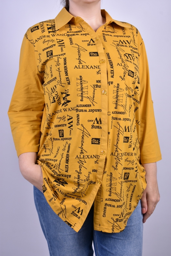Рубашка женская ( цв.горчичный) "ANGORA" Размеры в наличии : 52, 54, 56 арт.681