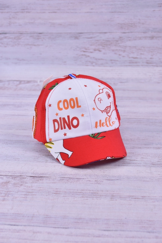 Кепка для мальчика (цв.красный) (окружность головы 46-48) арт.Dino Cool