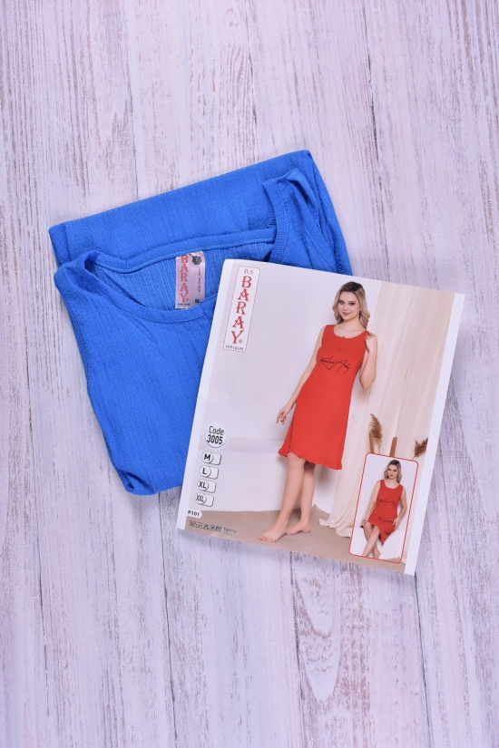 Платье женское домашнее (100% cotton) Baray цв.синий Размер в наличии : 46 арт.3005
