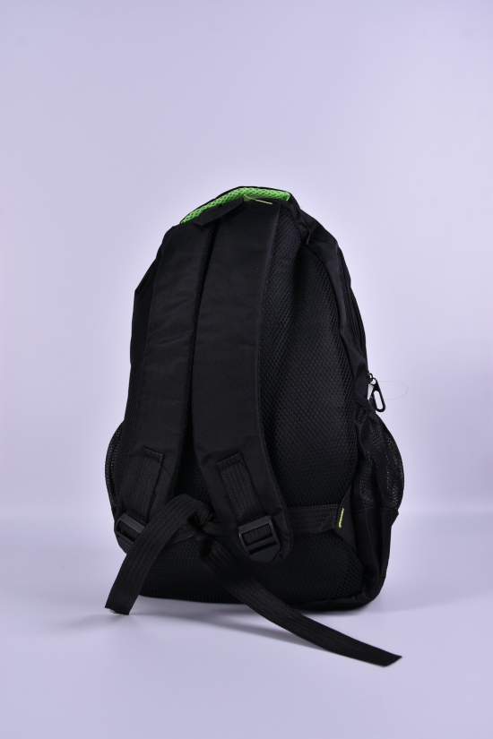 Рюкзак з плащової тканини (кол. чорний/салатовий) розмір 40/28/13 см арт.2210