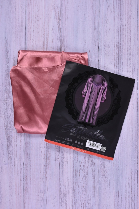 Комплект шелковый женский (цв.розовый) ночная рубашка + халат+бикини DEEP SLEEP Размеры в наличии : 48, 50, 52 арт.11010